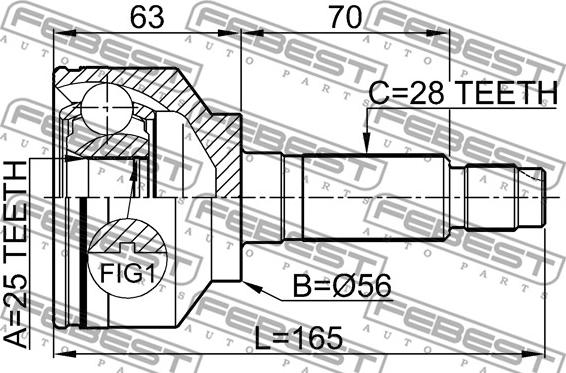 Febest 2210-SOR - Ledsats, drivaxel xdelar.se