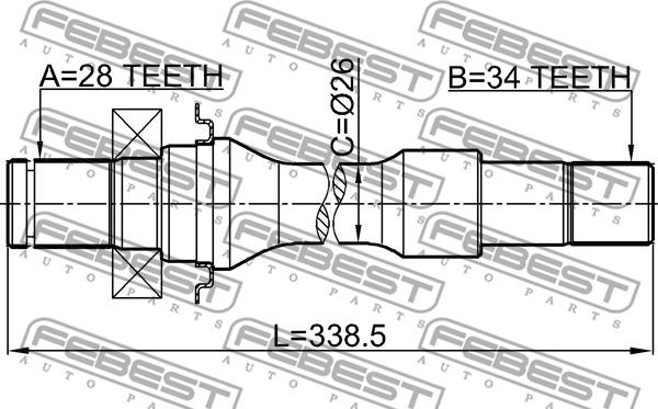 Febest 2212-CARRH - Drivaxel xdelar.se