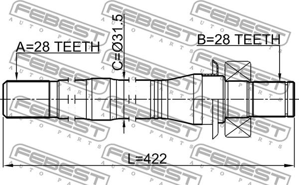 Febest 2212-SORXM - Drivaxel xdelar.se