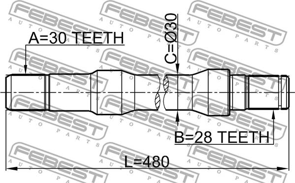 Febest 2212-SOR - Drivaxel xdelar.se