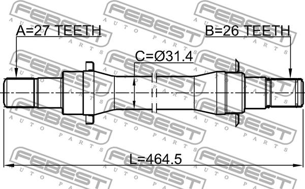 Febest 2212-SP4WDMT - Drivaxel xdelar.se