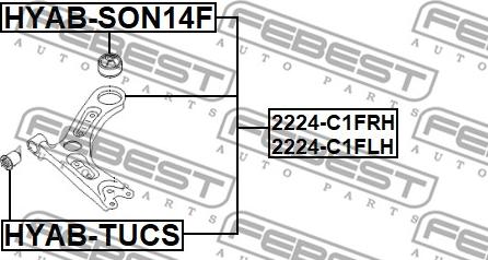 Febest 2224-C1FRH - Länkarm, hjulupphängning xdelar.se