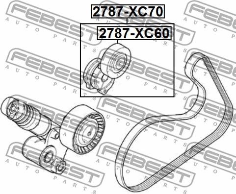 Febest 2790-XC70 - Remsträckare, flerspårsrem xdelar.se