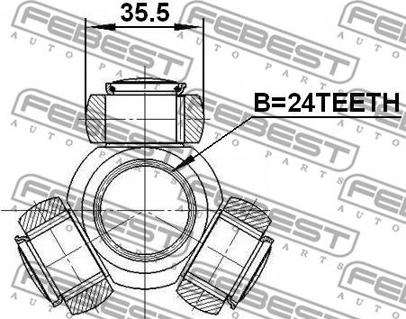 Febest 2716-C30 - Trepunktsnav, drivaxel xdelar.se