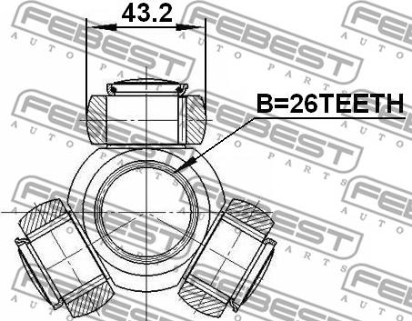 Febest 2716-S80T - Trepunktsnav, drivaxel xdelar.se