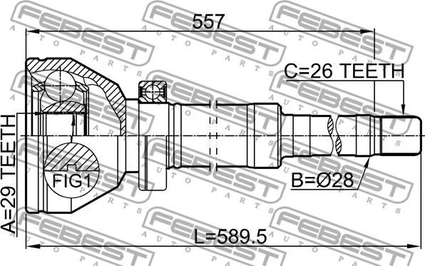 Febest 2711-XC90WDRH - Ledsats, drivaxel xdelar.se