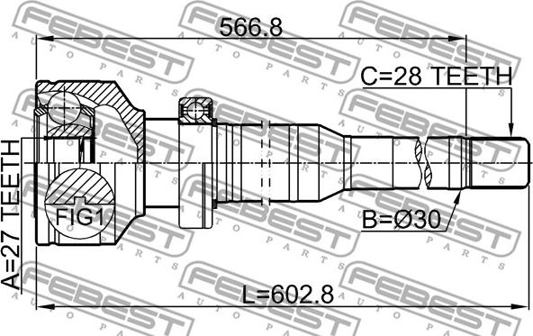 Febest 2711-XC60RH - Ledsats, drivaxel xdelar.se