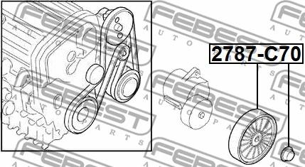 Febest 2787-C70 - Styrrulle, flerspårsrem xdelar.se