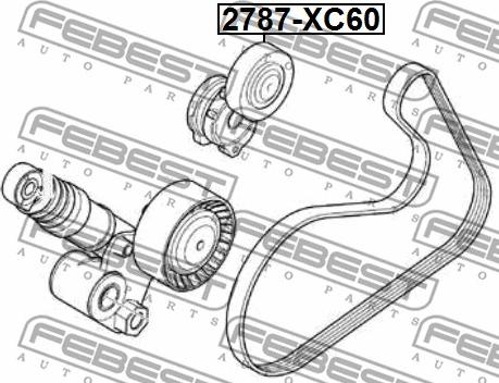 Febest 2787-XC60 - Styrrulle, flerspårsrem xdelar.se