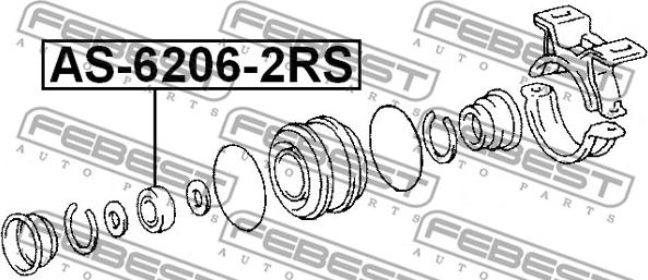 Febest AS-6206-2RS - Upphängning, kardanaxel xdelar.se