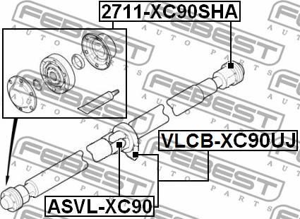 Febest ASVL-XC90 - Led, kardanaxel xdelar.se