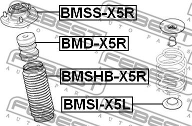 Febest BMD-X5R - Gummibuffert, fjädring xdelar.se