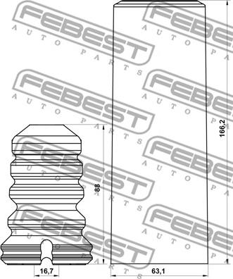 Febest BMSHB-E90R-KIT - Dammskyddsats, stötdämpare xdelar.se