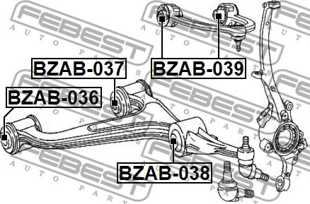 Febest BZAB-036 - Länkarmsbussning xdelar.se