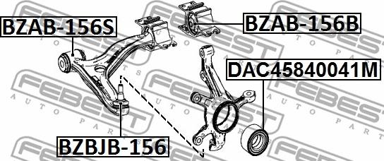 Febest BZAB-156S - Rep.sats, länkarm xdelar.se