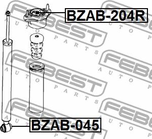 Febest BZAB-204R - Bussning, stötdämpare xdelar.se