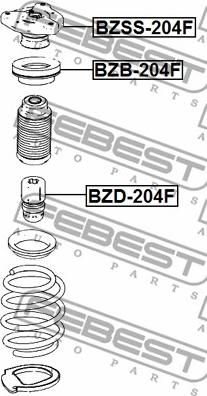 Febest BZD-204F - Gummibuffert, fjädring xdelar.se