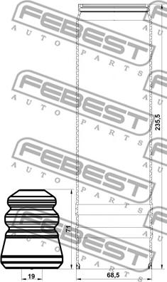 Febest CHSHB-J300R-KIT - Dammskyddsats, stötdämpare xdelar.se