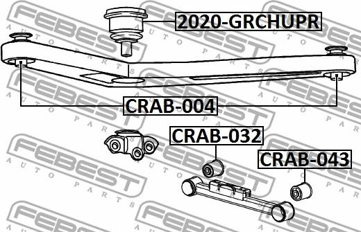 Febest CRAB-043 - Länkarmsbussning xdelar.se