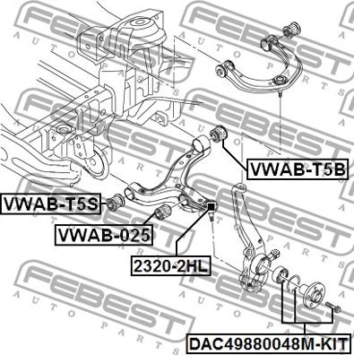 Febest DAC49880048M-KIT - Hjullagerssats xdelar.se