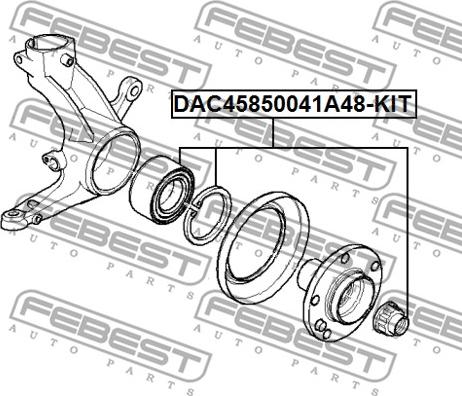 Febest DAC45850041A48-KIT - Hjullagerssats xdelar.se