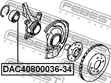 Febest DAC40800036-34 - Hjullager xdelar.se