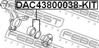 Febest DAC43800038-KIT - Hjullagerssats xdelar.se