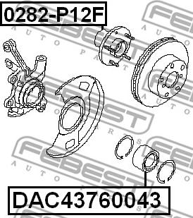 Febest DAC43760043 - Hjullager xdelar.se