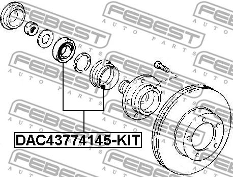 Febest DAC43774145-KIT - Hjullager xdelar.se