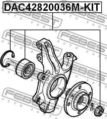 Febest DAC42820036M-KIT - Hjullagerssats xdelar.se