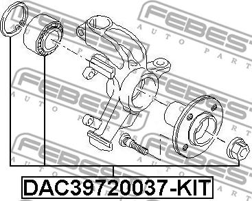 Febest DAC39720037-KIT - Hjullagerssats xdelar.se