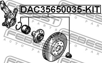 Febest DAC35650035-KIT - Hjullagerssats xdelar.se