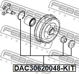 Febest DAC30620048-KIT - Hjullagerssats xdelar.se