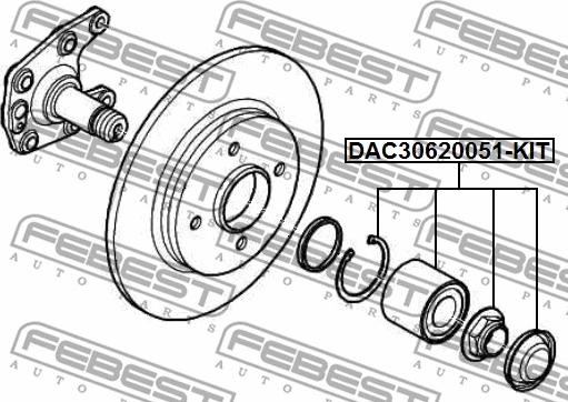 Febest DAC30620051-KIT - Hjullagerssats xdelar.se