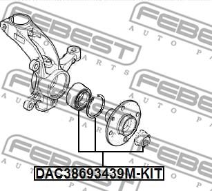 Febest DAC38693439M-KIT - Hjullagerssats xdelar.se