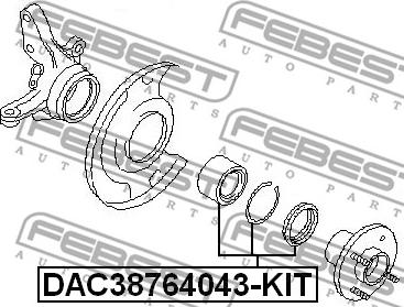 Febest DAC38764043-KIT - Hjullager xdelar.se