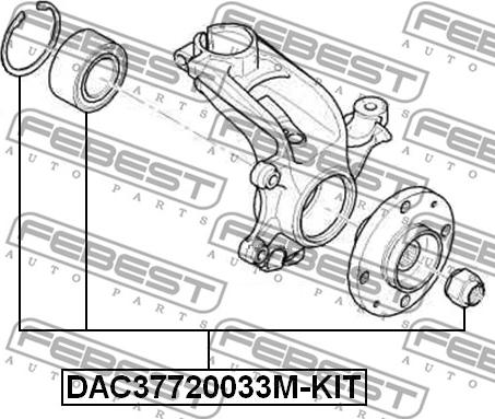 Febest DAC37720033M-KIT - Hjullagerssats xdelar.se