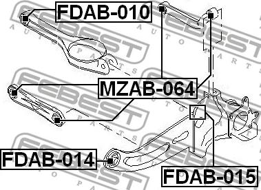 Febest FDAB-014 - Länkarmsbussning xdelar.se