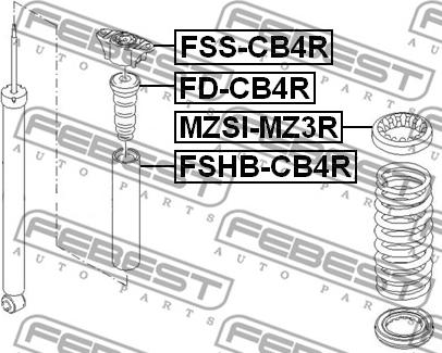 Febest FD-CB4R - Gummibuffert, fjädring xdelar.se