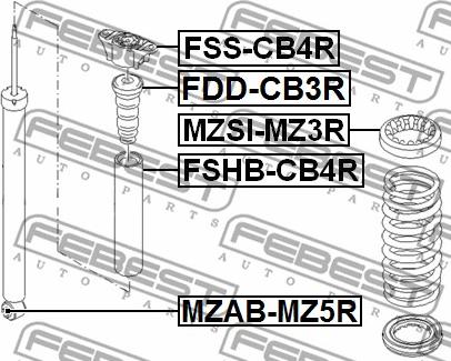 Febest FDD-CB3R - Gummibuffert, fjädring xdelar.se