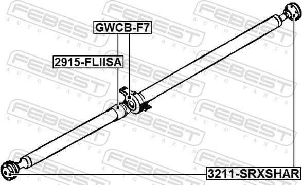 Febest GWCB-F7 - Upphängning, kardanaxel xdelar.se