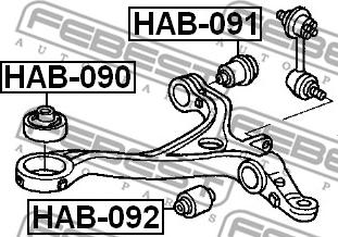 Febest HAB-090 - Länkarmsbussning xdelar.se