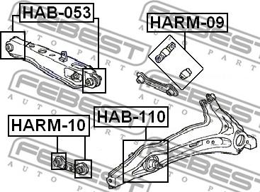 Febest HAB-053 - Länkarmsbussning xdelar.se