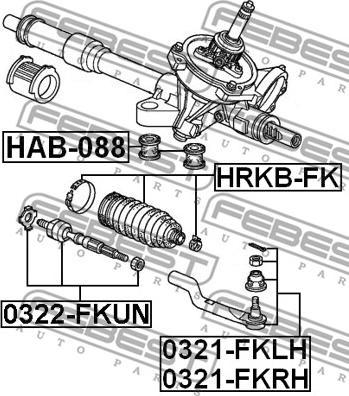 Febest HAB-088 - Bussning, styrväxel xdelar.se