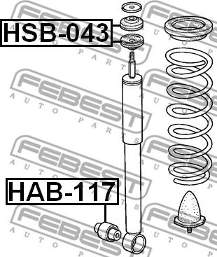 Febest HAB-117 - Bussning, stötdämpare xdelar.se