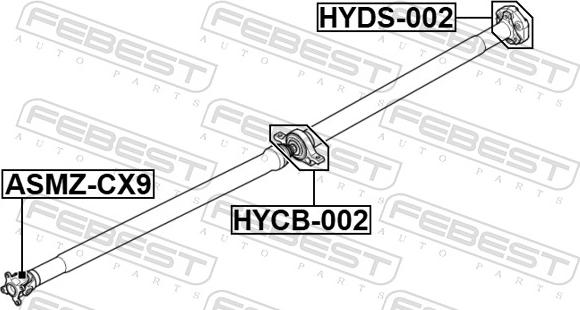 Febest HYCB-002 - Upphängning, kardanaxel xdelar.se