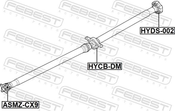 Febest HYCB-DM - Upphängning, kardanaxel xdelar.se