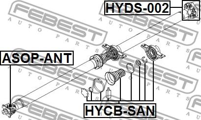 Febest HYCB-SAN - Upphängning, kardanaxel xdelar.se