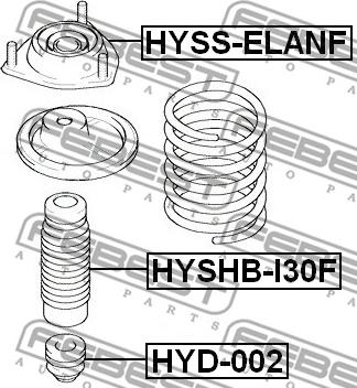 Febest HYD-002 - Gummibuffert, fjädring xdelar.se