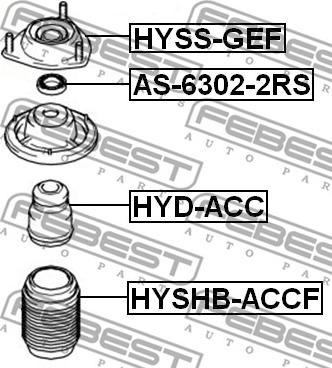 Febest HYD-ACC - Gummibuffert, fjädring xdelar.se